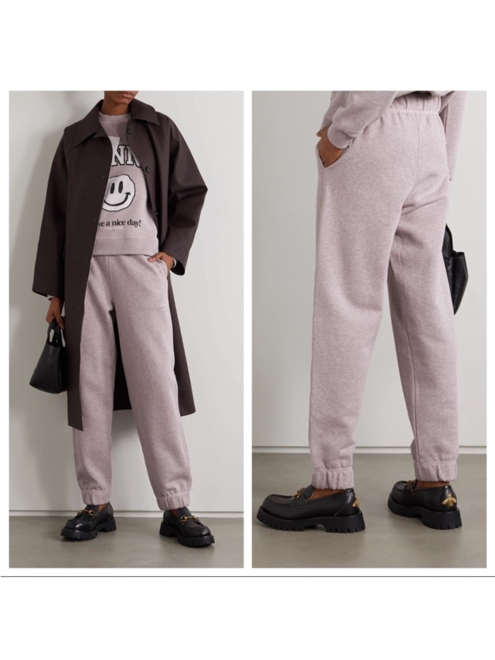 GANNI Isoli Logo Sweatpants in Pale Lilac XS